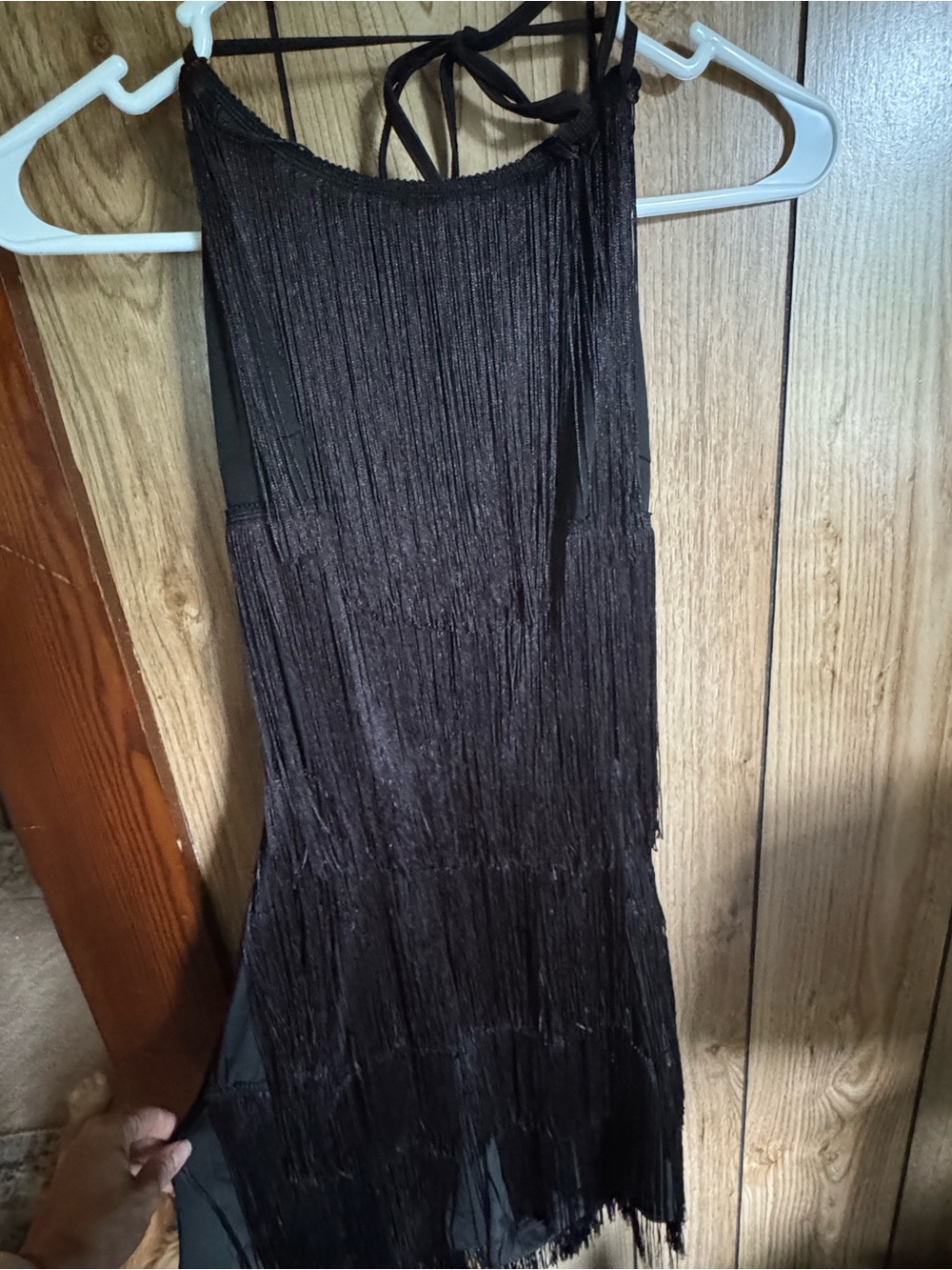 Black Fringe Halter Romper
